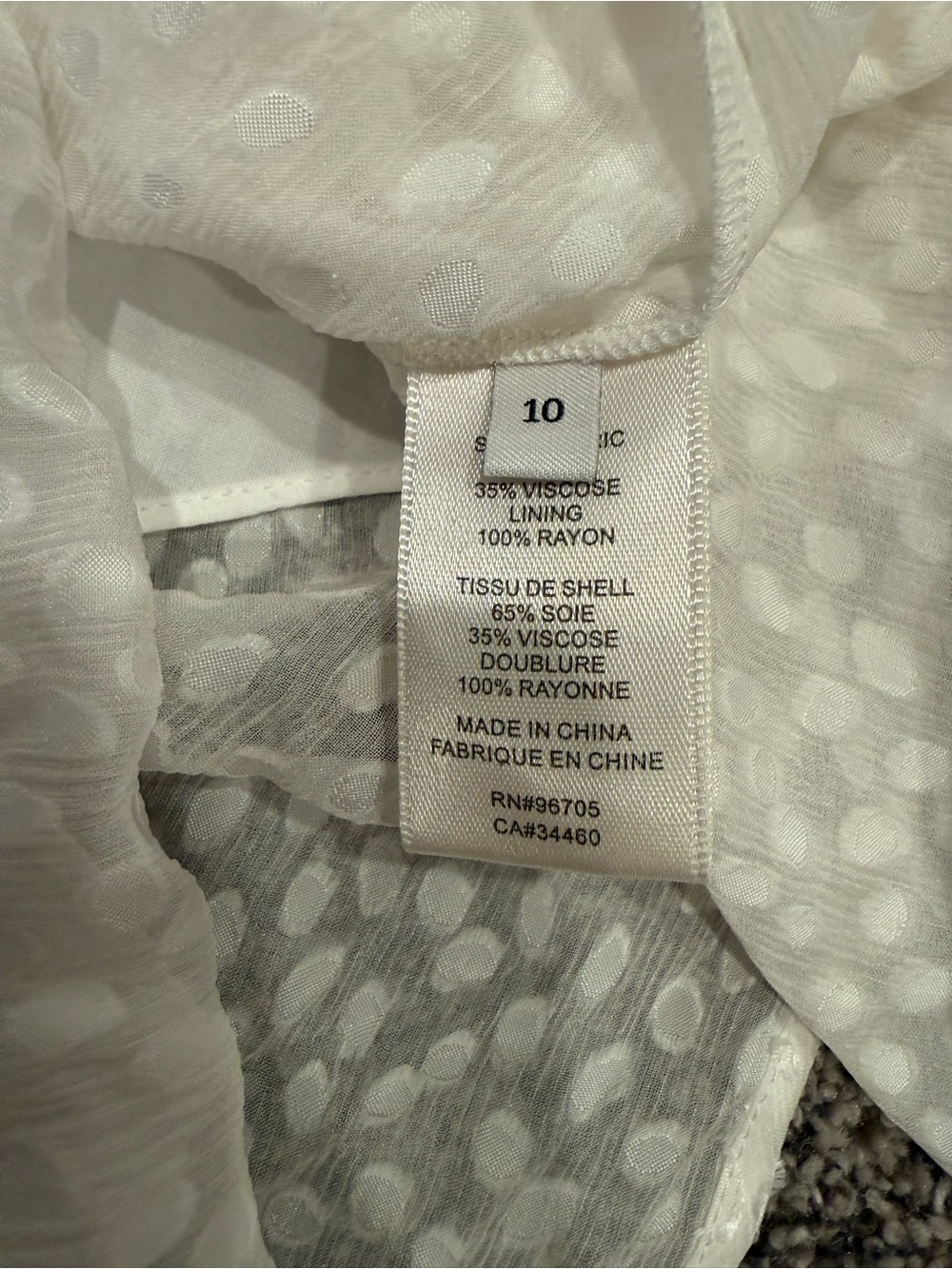 Rebecca Taylor Silk Blend Swiss Dot Ruffle Dress Ivory Size 10 Tags Attached - Picture 10 of 15